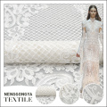 New bridal classical style white mesh cord embroidery lace design